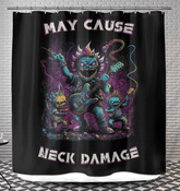 May Cause Neck Damage Shower Curtain - Beyond T-shirts